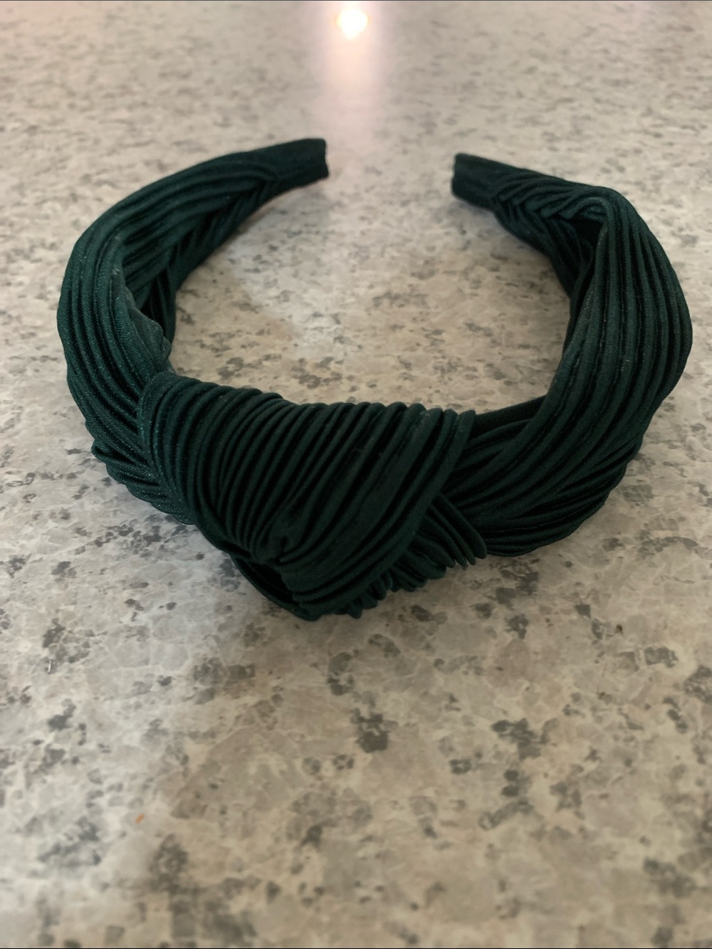 Dark Green Knotted Velvet Headband